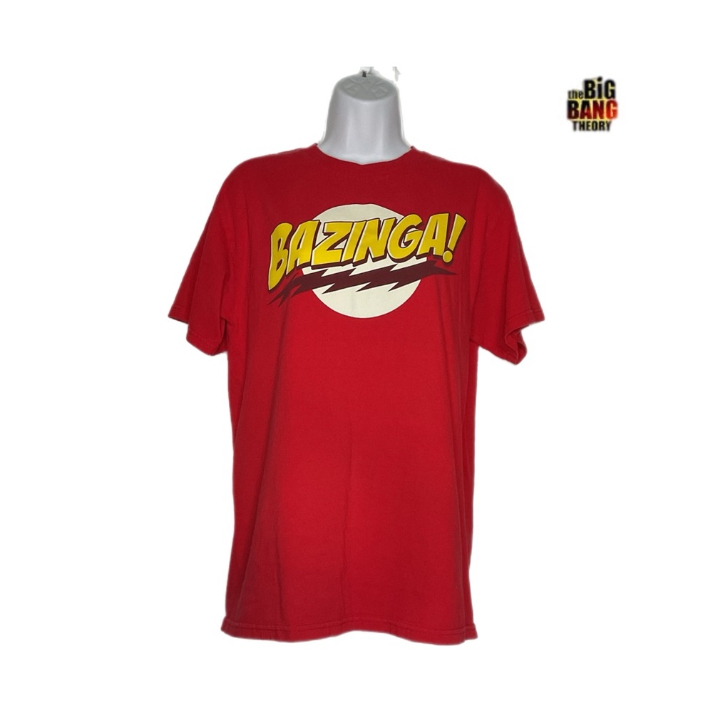Bazinga! T-Shirt M Red Big Bang Theory Sheldon Unisex